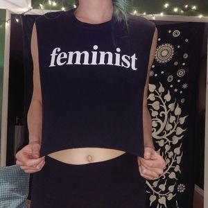 Feminist  Crop Muscle Tee